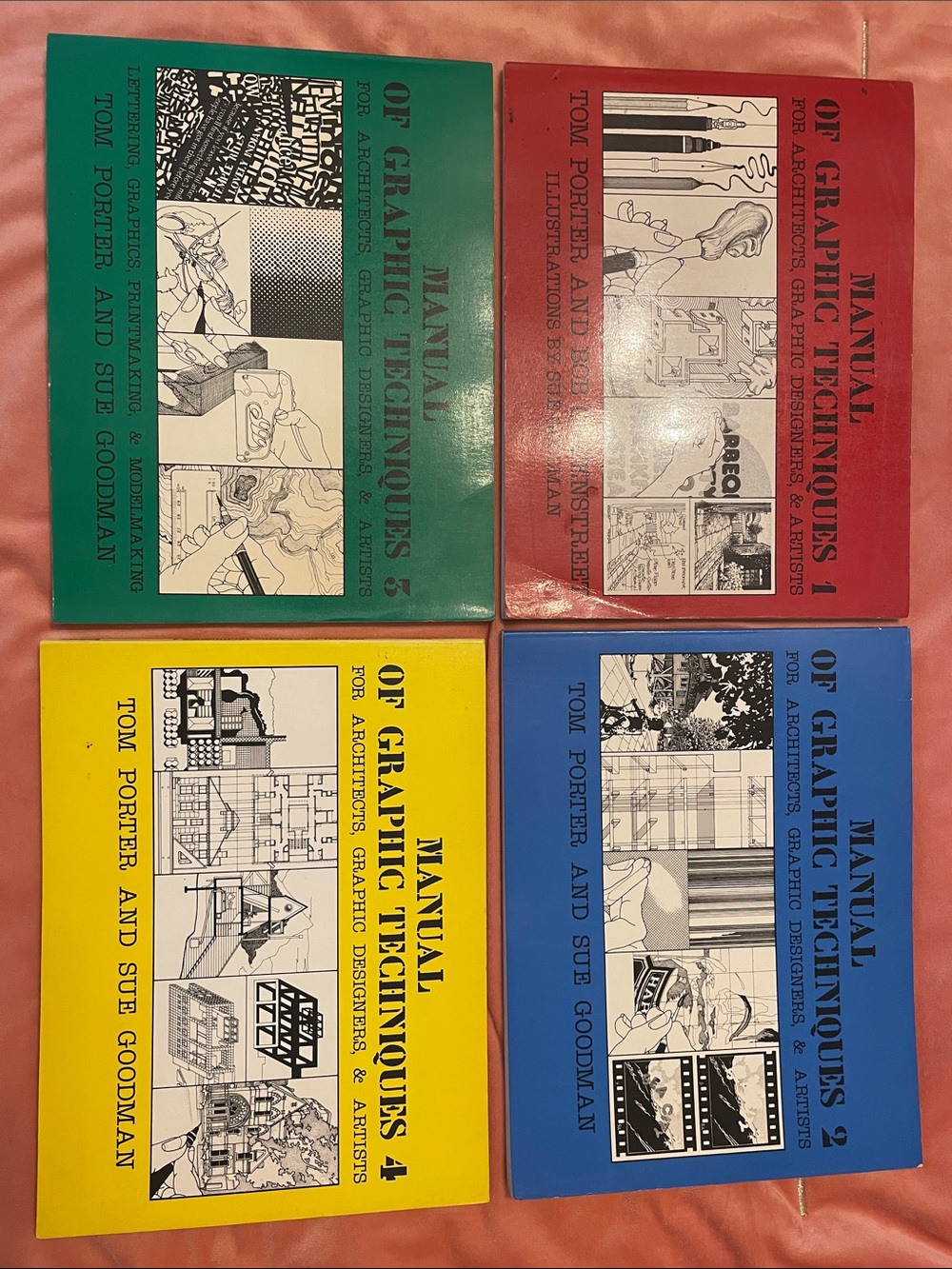 Manual of Graphic Techniques Hardcover Book Set - Yellow, Blue, Red, Green